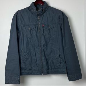 Levi's Men's Knit Collar Cotton Canvas Shell Trucker Jacket Blue Size M